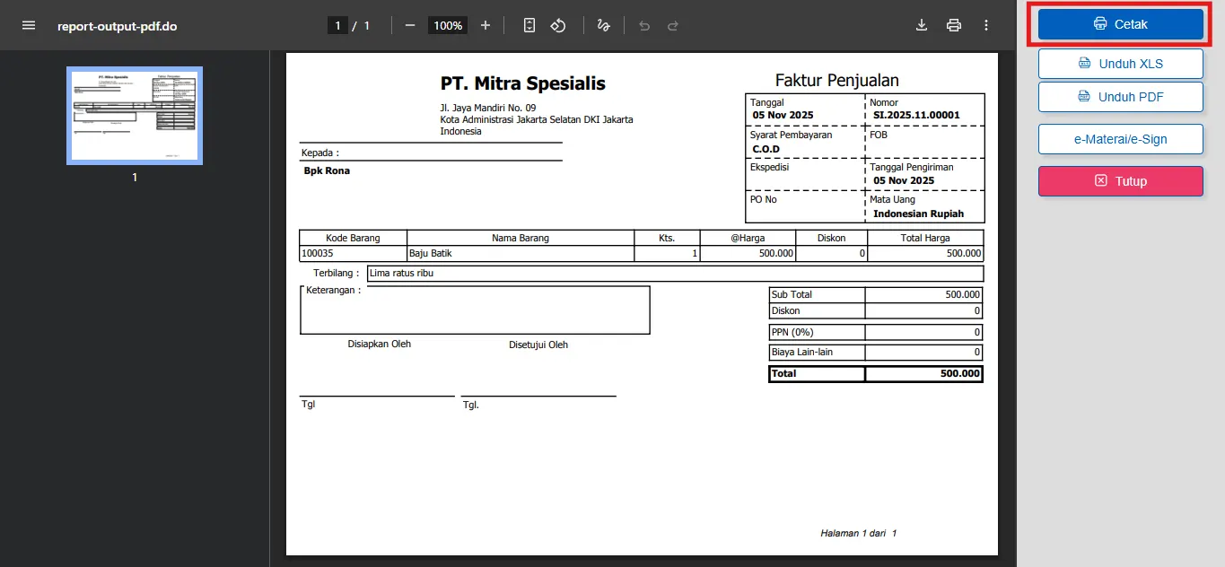 mencetak formulir A5 di kertas A4